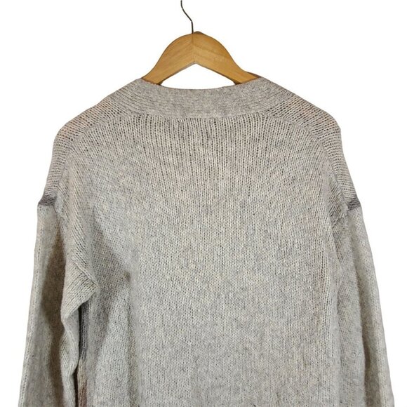 Line The Label Argyle Gray Multi Color Long‎ Line Button Front Cardigan Cozy S - Picture 7 of 8
